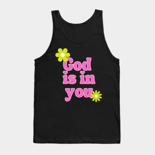 God Is In You - Retro Groovy Style Design - Christian Gift Idea Tank Top